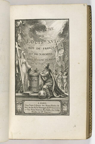 Le sacre de Louis XVI. Roi de France et de Navarre. Dans l'église de Reims le 11 juin 1775, image 1/1