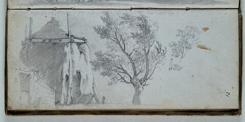 Esquisse de paysage, une meule de foin à gauche, image 1/1