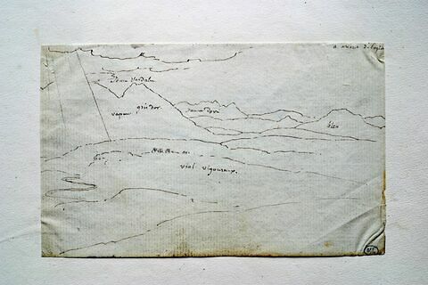 Croquis d'un paysage montagneux et annotations de couleur, image 2/2