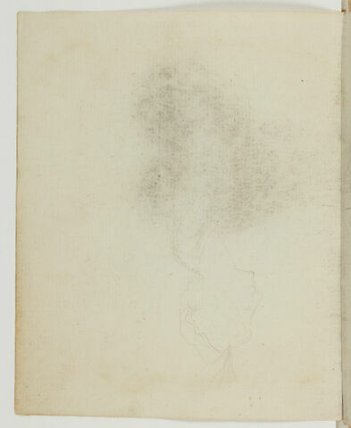 Femme, vue en buste, de profil vers la gauche, coiffée d'un plumet (tête-bêche), image 2/3
