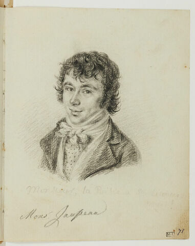 Homme, vu en buste, de trois quarts vers la gauche, le regard tourné vers le spectateur, image 3/3