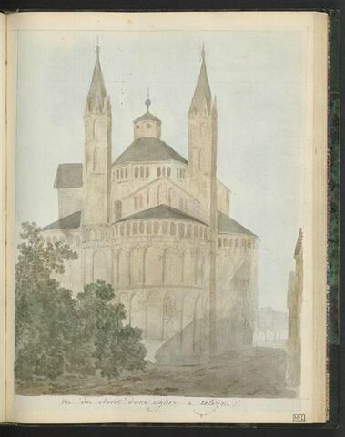 Vue du chevet de la basilique des Saints-Apôtres à Cologne