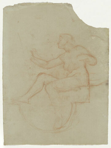 Femme nue assise et notes de l'artiste, image 2/3