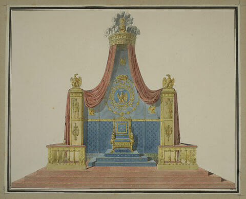 Deuxième projet pour la salle du Trône au Palais des Tuileries (les lions du premier projet sont remplacés par des aigles), image 1/1