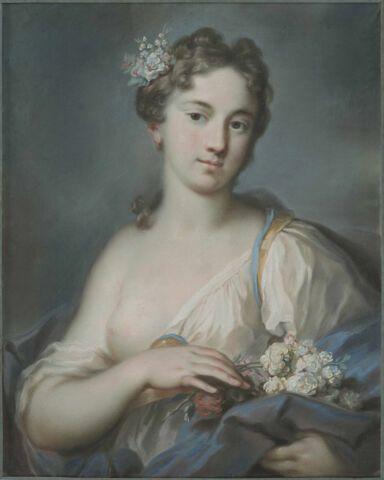 Jeune femme tenant des fleurs, allégorie du Printemps