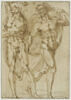 Deux hommes, nus, en mouvement, l'un retenant de ses mains une draperie, image 1/2