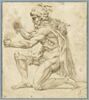 Hercule à genoux, de profil, étirant un objet entre ses mains, image 2/2