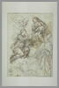 Mariage mystique de sainte Catherine, sur des nuages, en présence d'un évêque et des anges, image 2/2