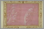 Tête d'homme coiffé d'un bonnet ;  homme drapé, s'inclinant vers la droite, image 3/3