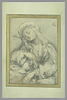 Sainte Catherine de Sienne en méditation, appuyant sa tête contre la croix, image 2/2