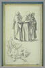 Sainte Claire et deux de ses compagnes, et deux figures masculines, étendues, image 3/3