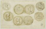 Droits et revers de quatre médailles d'Alphonse V d'Aragon, image 1/2