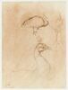 Deux études de paons et détail de la tête et du cou d'un paon vu de profil, image 1/2