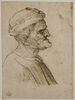 Buste d'homme de profil à droite, coiffé d'un turban et au menton proéminent, image 1/4