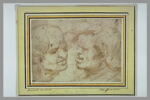 Etude de deux têtes d'hommes, et d'une petite figure, image 2/2