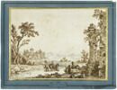 Paysage avec un temple ruiné, des fermes fortifiées et des paysans, image 2/3