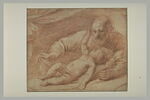 Saint Joseph avec l'Enfant, allongé devant lui, sur une draperie, image 2/2