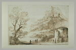 Paysage avec un arbre, des figures et une masure au pied d'une montagne, image 2/2