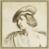Jeune homme, vu en buste, coiffé d'un bérêt, image 1/2