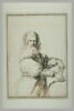 Un vieil homme debout, mesurant un globe avec un compas, image 2/2