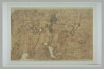 Texte manuscrit et une figure debout, des silhouettes, une jambe., image 2/2