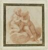 Deux enfants nus s'enlaçant sur des nuages, image 1/2