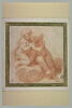 Deux enfants nus s'enlaçant sur des nuages, image 2/2