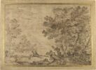 Paysage avec deux figures au bord d'une rivière, image 1/2