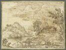 Paysage avec deux baigneurs et un pêcheur, image 1/2