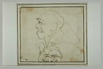 Caricature : tête d'homme, vue de profil et de face, image 3/3