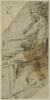 Figure nue, assise, profil vers la gauche, la tête de trois-quarts, image 1/2