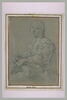 Demi-figure de jeune homme assis, tenant un livre, et écrivant, image 2/2