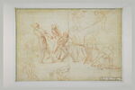 Figures arc-boutés sur une corde, et autres personnages au travail, image 2/3