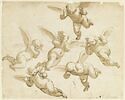 Six angelots volant, image 1/2