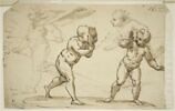 Un enfant portant un masque effrayant un autre enfant, image 1/2