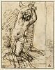 Homme demi nu attaché à un arbre, étude pour un saint Sébastien, image 1/3
