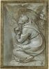 Saint Antoine de Padoue, assis à terre, un livre sur les genoux, image 1/2
