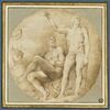 Hercule, debout près d'un homme nu, assis, enchainé, image 1/2