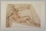 Homme demi nu, à moitié allongé, se relevant, image 2/2