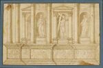 Bas-reliefs et quatre statues de saints, image 1/2