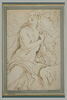 Femme nue, assise (Marie Madeleine), trois têtes d'hommes, étude de pieds, image 2/2