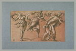 Un homme (Hercule?), armé d'une massue, poursuit deux jeunes femmes, image 2/2