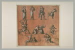 Homme attaché à un arbre, femme s'enfuyant, homme tenant un enfant,..., image 2/2