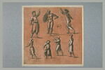 Sept personnages dans des attitudes diverses, image 2/2