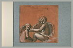 Deux anges assis, l'un tenant un violon, image 2/2