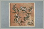 Etudes d'hommes dans diverses attitudes, et de cavaliers, image 2/2