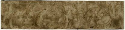 Frise : Chrysès offrant des vases et des présents à Agamemnon, image 1/2