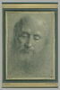 Tête de vieillard barbu et chauve, inclinée vers la droite, les yeux fermés, image 2/2