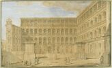 Vue de la cour du Vatican où sont situées les loges de Raphaël, image 1/2
