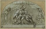 Lunette avec la Vierge assise avec l'Enfant et le petit saint Jean, image 1/2